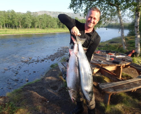 My first two salmon at Soldatnes